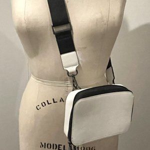 ZARA VEGAN LEATHER WHITE CROSSBODY STRAP BAG (PRADA INPIRED)